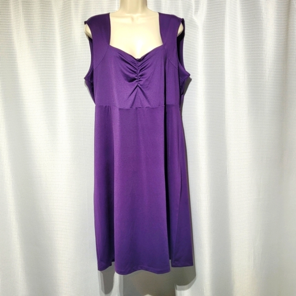 Vibrant Purple Jewel Tone Sleeveless Dress (1X) Unknown Designer